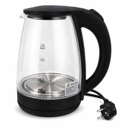 Jarra Eléctrica de Vidrio 1.8L 1500W Winning Star con Apagado Automático