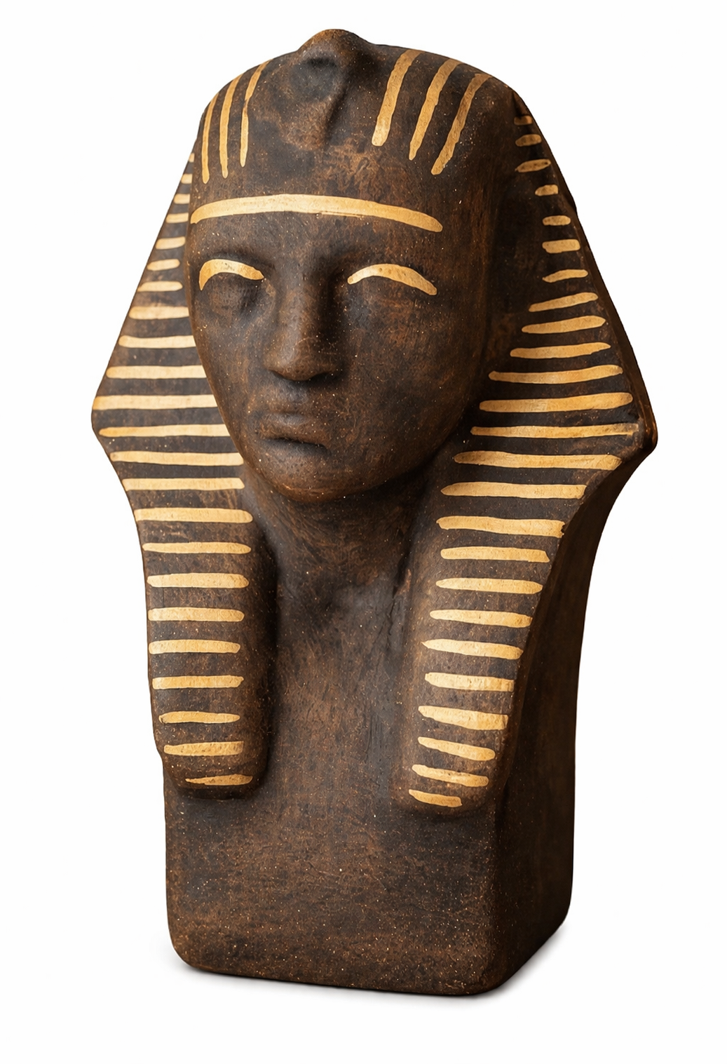 Egyptian Pharaoh in White Ceramic with Judean Bitumen